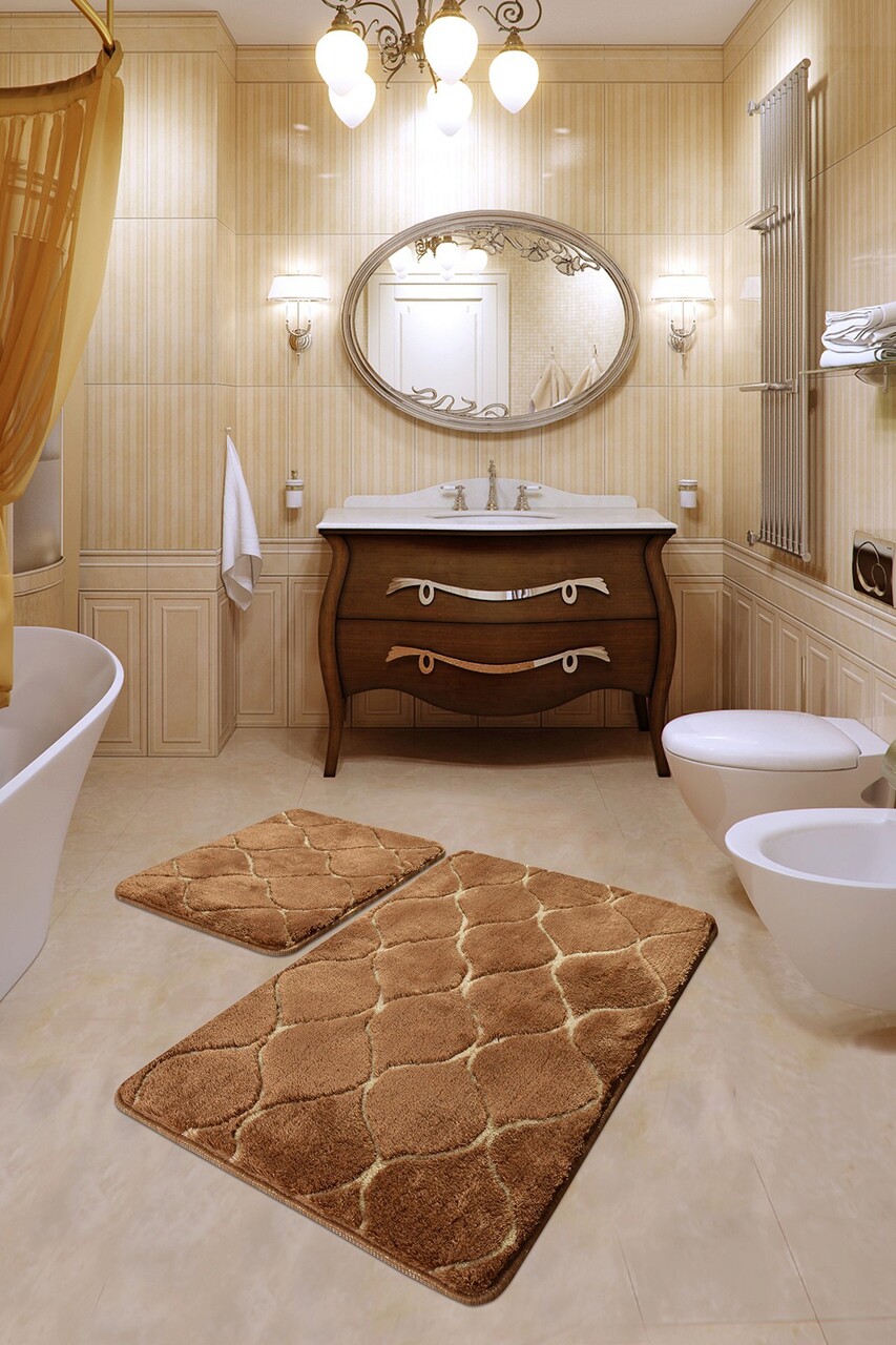 Set covoraș de baie acrilic, L'essentiel Maison, Infinity, Caramel - imagine 7
